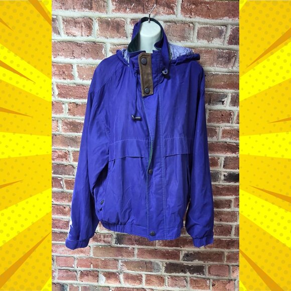 Vintage 90s Men's LONDON FOG Zip Up Hooded Windbreaker Jacket Large - Picture 1 of 8